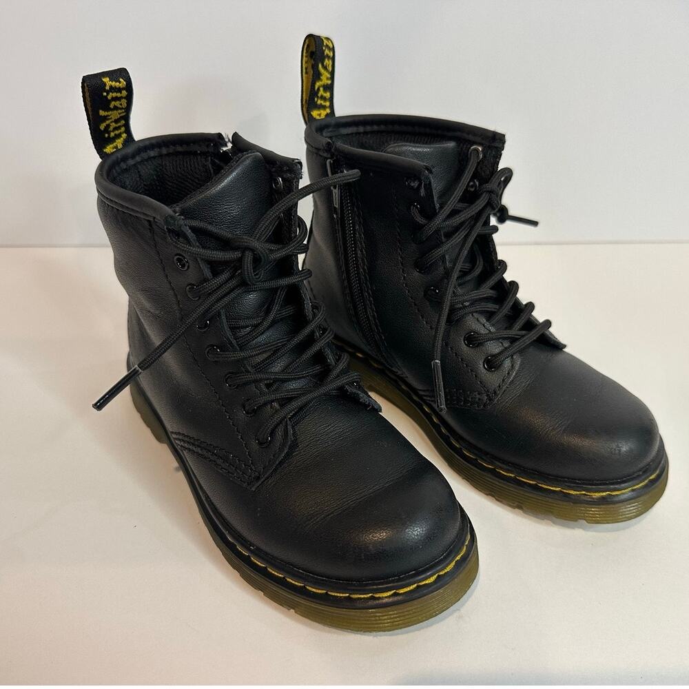 Dr. Martens Toddler 1460 Smooth Leather Combat Boots Black Size 10 Cool Kid